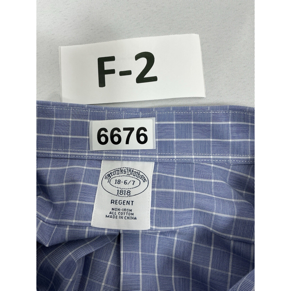 Mens Excellent Brooks Bros Regent Plaid Long Sleeve Button Up Dress Shirt 18-6/7 - Picture 3 of 8